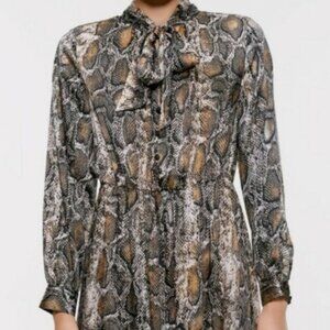ZARA SNAKE SKIN SATIN DRESS